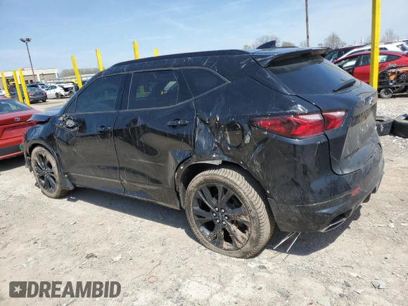 2019 Chevrolet Blazer RS with VIN 3GNKBJRS7KS634910, listed as a Copart auction lot 54093715 with 168,518 mi miles and Salvage title. Bid and sale history available at DreamBid. Image 2.