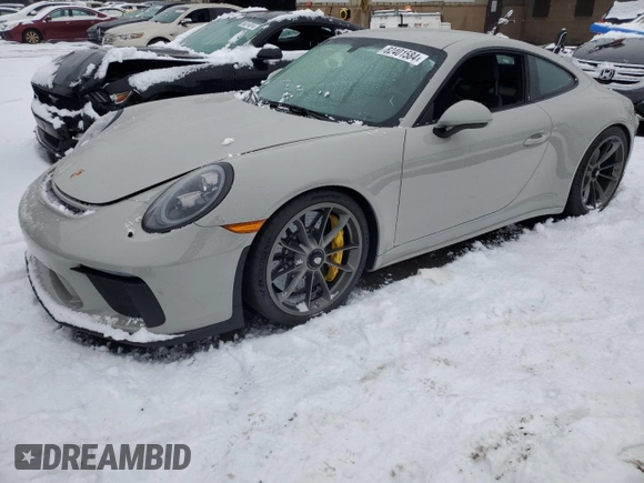 2018 Porsche 911 GT3 with VIN WP0AC2A92JS176459, listed as a Copart auction lot 82401584 with Not Provided miles and Salvage Title. Bid and sale history available at DreamBid. Image 1.