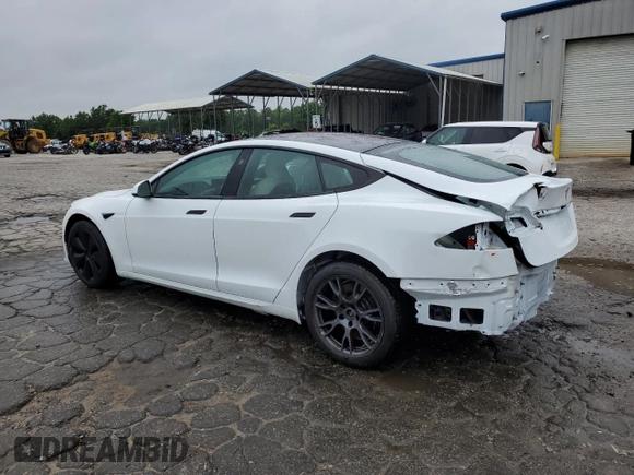 2022 Tesla Model S with VIN 5YJSA1E59NF488969, listed as a Copart auction lot 53686495 with 20,040 mi miles and Salvage Title. Bid and sale history available at DreamBid. Image 2.