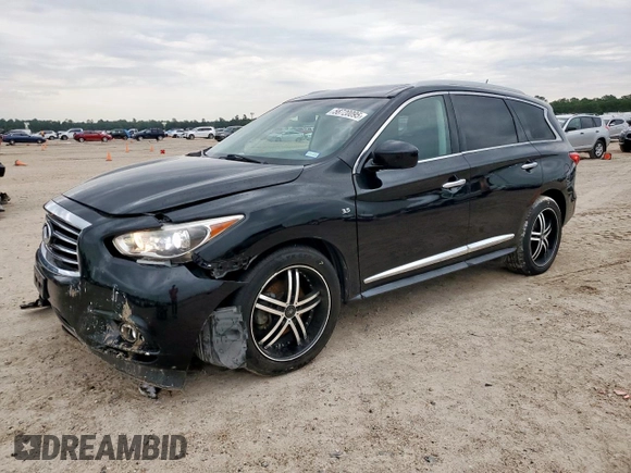 2014 Infiniti QX60 with VIN 5N1AL0MN4EC553141, listed as a Copart auction lot 58720095 with 90,311 mi miles and Salvage title. Bid and sale history available at DreamBid. Image 1.