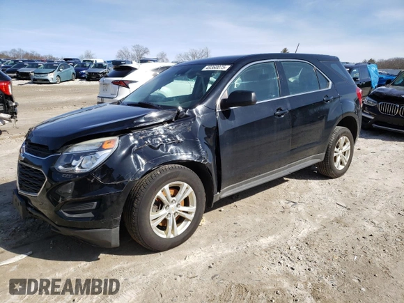 2016 Chevrolet Equinox LS with VIN 2GNFLEEK4G6331925, listed as a Copart auction lot 48360075 with 116,673 mi miles and Salvage Title. Bid and sale history available at carsss.com. Image 1.