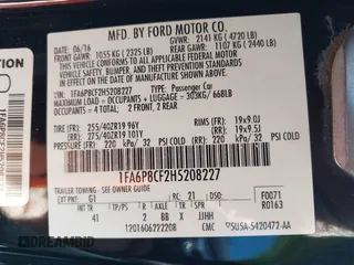 2017 Ford Mustang GT with VIN 1FA6P8CF2H5208227, listed as a IAAI auction lot 41837868 with 100,354 mi miles and . Bid and sale history available at DreamBid. Image 9.