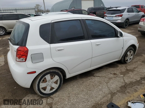 2007 Chevrolet Aveo LS with VIN KL1TD66657B722344, listed as a Copart auction lot 52046095 with 165,798 mi miles and Salvage title. Bid and sale history available at DreamBid. Image 3.