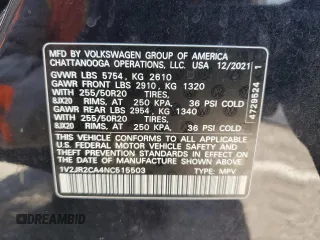 2022 Volkswagen Atlas SE with VIN 1V2JR2CA4NC515503, listed as a Copart auction lot 57898755 with 27,023 mi miles and Salvage title. Bid and sale history available at DreamBid. Image 13.