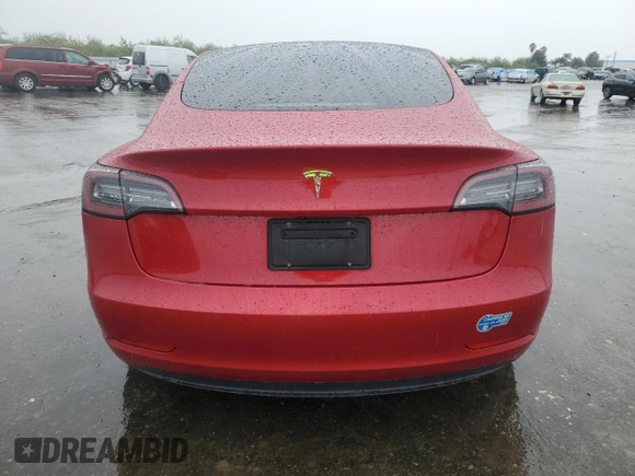 2021 Tesla Model 3 Standard Range Plus with VIN 5YJ3E1EA9MF870214, listed as a Copart auction lot 47702535 with 46,486 mi miles and Salvage Title. Bid and sale history available at DreamBid. Image 6.