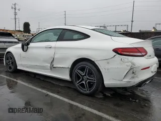 2021 Mercedes-Benz C 300 with VIN W1KWJ8DB8MG102764, listed as a Copart auction lot 47876945 with 55,479 mi miles and Salvage title. Bid and sale history available at DreamBid. Image 2.