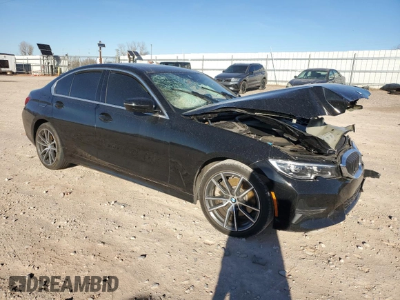 2019 BMW 3 Series 330i with VIN 3MW5R1J55K8B03545, listed as a Copart auction lot 47747775 with 0 mi miles and Salvage Title. Bid and sale history available at carsss.com. Image 4.