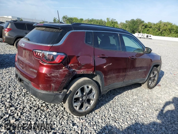 2020 Jeep Compass Limited with VIN 3C4NJDCB7LT251337, listed as a Copart auction lot 53701215 with 56,965 mi miles and Salvage Title. Bid and sale history available at carsss.com. Image 3.