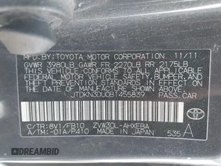 2011 Toyota Prius I z VIN JTDKN3DU0B1455839, wystawiony jako IAAI lot #42397817 z przebiegiem 120 421 mil mil oraz . Historia ofert i sprzedaży dostępna na DreamBid. Obrazek 9.