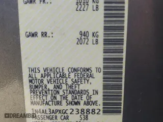 2016 Nissan Altima 2.5 SL with VIN 1N4AL3APXGC238882, listed as a Copart auction lot 43619835 with 191,780 mi miles and Salvage Title. Bid and sale history available at carsss.com. Image 13.