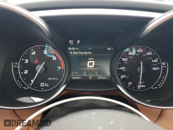 2018 Alfa Romeo Giulia Ti Sport with VIN ZARFAECN9J7596624, listed as a Copart auction lot 78393374 with 34,456 mi miles and Salvage Title. Bid and sale history available at carsss.com. Image 9.