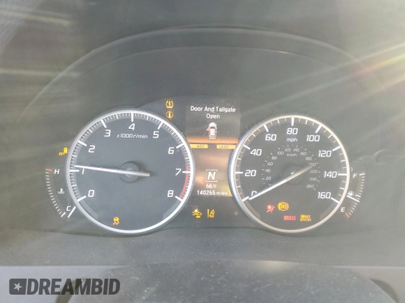 2016 Acura RDX Technology with VIN 5J8TB3H51GL008093, listed as a Copart auction lot 41531405 with 140,265 mi miles and Salvage Title. Bid and sale history available at DreamBid. Image 9.
