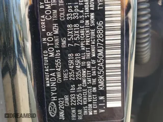 2021 Hyundai Kona Ultimate with VIN KM8K5CA50MU728806, listed as a Copart auction lot 86203574 with 40,654 mi miles and Salvage Title. Bid and sale history available at carsss.com. Image 15.