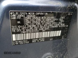 2014 Toyota RAV4 LE with VIN JTMBFREV6ED075253, listed as a Copart auction lot 51910775 with 90,537 mi miles and Salvage Title. Bid and sale history available at DreamBid. Image 14.