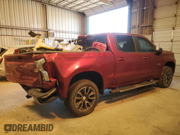 2021 Chevrolet Silverado 1500 LT with VIN 3GCUYDEDXMG144556, listed as a Copart auction lot 49736605 with 34,418 mi miles and Salvage Title. Bid and sale history available at DreamBid. Image 3.