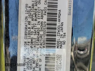 2000 Toyota MR2 z VIN JTDFR3201Y0005329, wystawiony jako Copart lot #75106494 z przebiegiem Nie podano mil oraz Szkoda całkowita • Salvage title. Historia ofert i sprzedaży dostępna na DreamBid. Obrazek 13.
