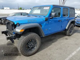 2024 Jeep Wrangler Willys z VIN 1C4RJXN67RW145668, wystawiony jako Copart lot #53915135 z przebiegiem 11 250 mil mil oraz Szkoda całkowita • Salvage title. Historia ofert i sprzedaży dostępna na DreamBid. Obrazek 1.