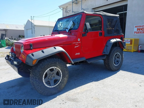 1999 Jeep Wrangler Sport with VIN 1J4FY19S0XP468304, listed as a IAAI auction lot 40038580 with 123,247 mi miles. Bid and sale history available at carsss.com. Image 17.