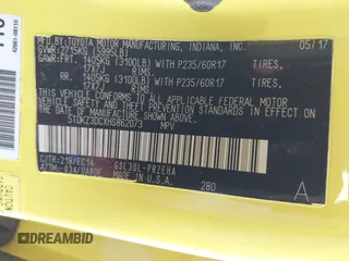 2017 Toyota Sienna LE Auto Access Seat с VIN 5TDKZ3DCXHS862073, выставлен на аукционе IAAI как лот 42328653 с пробегом 183 126 миль миль и . История ставок и продаж доступна на DreamBid. Изображение 9.