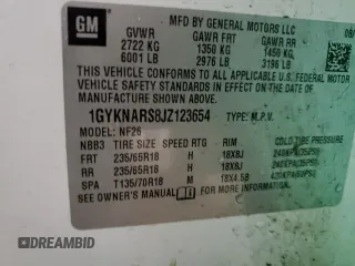 2018 Cadillac XT5 FWD with VIN 1GYKNARS8JZ123654, listed as a Copart auction lot 38393754 with 206,836 mi miles and Salvage title. Bid and sale history available at DreamBid. Image 14.