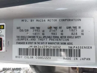 2009 Mazda Mazda3 s Touring with VIN JM1BK344591216032, listed as a IAAI auction lot 42005781 with 135,609 mi miles. Bid and sale history available at carsss.com. Image 9.