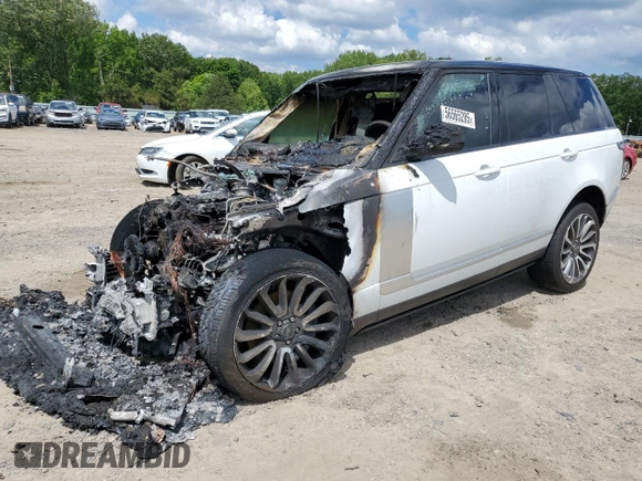 2019 Land Rover Range Rover HSE with VIN SALGS2SV3KA524374, listed as a Copart auction lot 56565285 with Not provided miles and Salvage title. Bid and sale history available at DreamBid. Image 1.