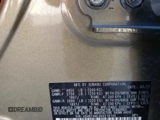 2022 Subaru Outback Limited with VIN 4S4BTANC4N3218145, listed as a Copart auction lot 57960535 with 60,523 mi miles and Salvage title. Bid and sale history available at DreamBid. Image 13.