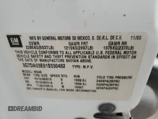 2001 Pontiac Aztek GT z VIN 3G7DA03E91S530482, wystawiony jako Copart lot #56634305 z przebiegiem 191 798 mil mil oraz Nie do naprawy • Non repairable. Historia ofert i sprzedaży dostępna na DreamBid. Obrazek 13.