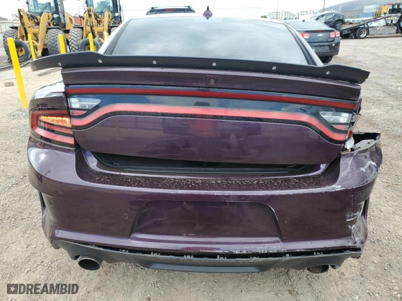 2022 Dodge Charger Scat Pack Widebody with VIN 2C3CDXGJ6NH186224, listed as a Copart auction lot 54418704 with 4,597 mi miles and Salvage Title. Bid and sale history available at carsss.com. Image 6.