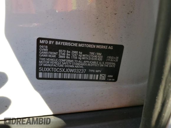 2018 BMW X5 xDrive40e iPerformance with VIN 5UXKT0C5XJ0W03237, listed as a Copart auction lot 80054414 with 88,405 mi miles and Salvage Title. Bid and sale history available at carsss.com. Image 14.