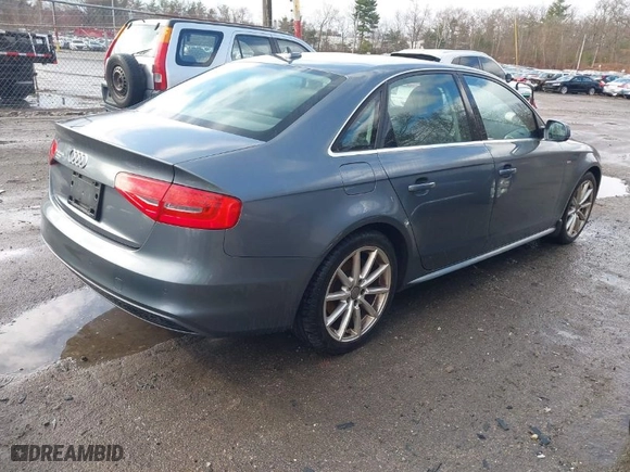 2015 Audi A4 Premium Plus with VIN WAUHFAFL9FN001357, listed as a IAAI auction lot 41921437 with 143,837 mi miles. Bid and sale history available at carsss.com. Image 4.