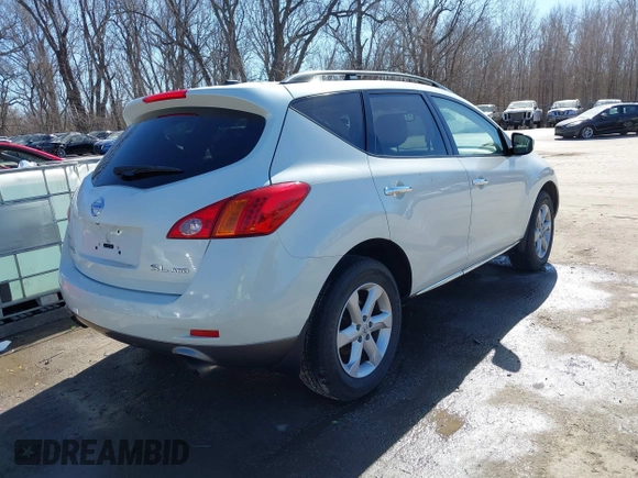 2009 Nissan Murano S with VIN JN8AZ18W59W143212, listed as a IAAI auction lot 41685041 with 163,207 mi miles and . Bid and sale history available at DreamBid. Image 4.