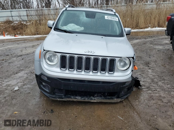 2018 Jeep Renegade Limited z VIN ZACCJBDB4JPH05591, wystawiony jako Copart lot #43185655 z przebiegiem 81 011 mil mil oraz Czysty tytuł • Clean title. Historia ofert i sprzedaży dostępna na DreamBid. Obrazek 5.