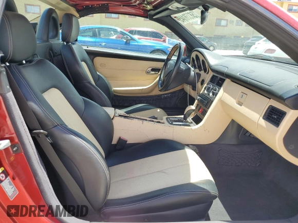 2001 Mercedes-Benz SLK 230 Kompressor with VIN WDBKK49F01F223928, listed as a Copart auction lot 58350145 with 102,651 mi miles and Salvage title. Bid and sale history available at DreamBid. Image 10.