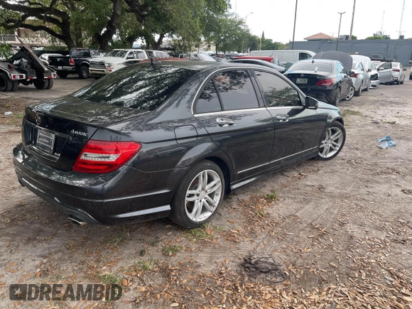 2013 Mercedes-Benz C 300 Sport with VIN WDDGF8AB6DR247705, listed as a IAAI auction lot 42196857 with 113,664 mi miles and . Bid and sale history available at DreamBid. Image 4.