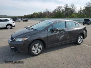 2013 Honda Civic LX z VIN 19XFB2F51DE005062, wystawiony jako Copart lot #59869775 z przebiegiem 84 116 mil mil oraz Szkoda całkowita • Salvage title. Historia ofert i sprzedaży dostępna na DreamBid. Obrazek 1.