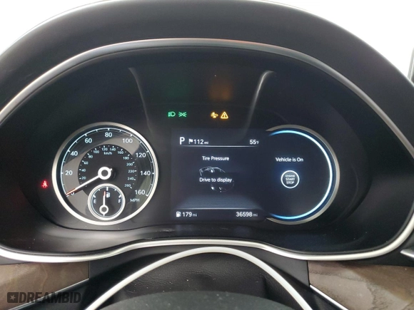 2021 Genesis G80 2.5T with VIN KMTGB4SC7MU047372, listed as a Copart auction lot 46573574 with 36,598 mi miles and Salvage Title. Bid and sale history available at carsss.com. Image 9.