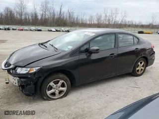 2013 Honda Civic Sdn LX with VIN 2HGFB2F50DH563894, listed as a Copart auction lot 53614065 with 0 mi miles and Clean Title. Bid and sale history available at carsss.com. Image 1.