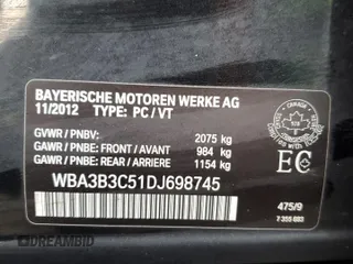 2013 BMW 3 Series 328i xDrive with VIN WBA3B3C51DJ698745, listed as a Copart auction lot 50071485 with 178,912 mi miles and Salvage Title. Bid and sale history available at carsss.com. Image 12.