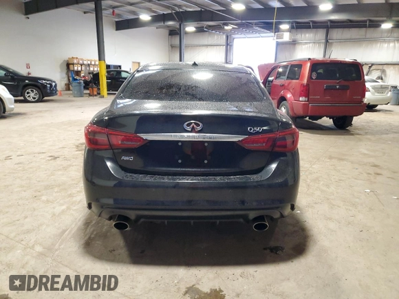 2022 Infiniti Q50 LUXE with VIN JN1EV7BR8NM340673, listed as a Copart auction lot 52626785 with 26,248 mi miles and Salvage Title. Bid and sale history available at carsss.com. Image 6.