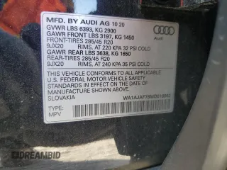 2021 Audi Q7 Premium with VIN WA1AJAF78MD018962, listed as a Copart auction lot 77936954 with 39,006 mi miles and Salvage Title. Bid and sale history available at carsss.com. Image 14.