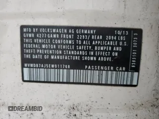 2014 Volkswagen Golf z VIN WVWDB7AJ5EW011768, wystawiony jako Copart lot #60351135 z przebiegiem 75 185 mil mil oraz Szkoda całkowita • Salvage title. Historia ofert i sprzedaży dostępna na DreamBid. Obrazek 13.