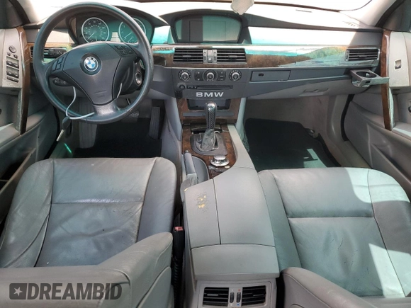 2005 BMW 5 Series 530i with VIN WBANA73505CR59646, listed as a Copart auction lot 55264865 with 187,911 mi miles and Salvage title. Bid and sale history available at DreamBid. Image 8.