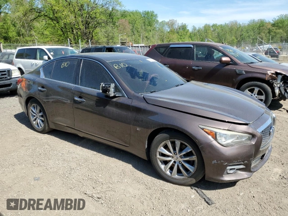 2015 Infiniti Q50 Premium with VIN JN1BV7AP0FM339781, listed as a Copart auction lot 53658315 with 179,703 mi miles and Salvage Title. Bid and sale history available at carsss.com. Image 4.