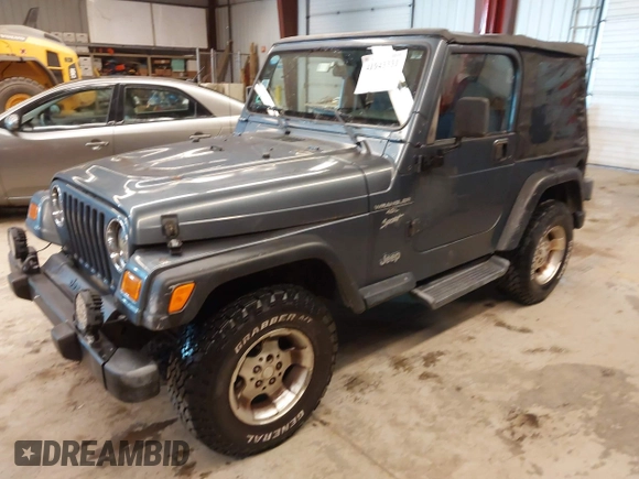 2001 Jeep Wrangler Sport with VIN 1J4FA49SX1P375657, listed as a IAAI auction lot 41943331 with 170,640 mi miles. Bid and sale history available at carsss.com. Image 2.