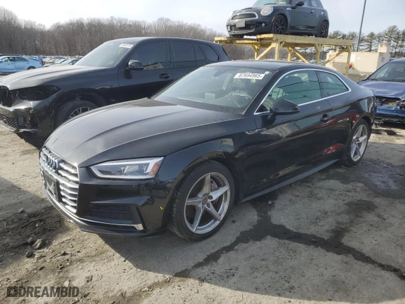 2019 Audi A5 Coupe Premium with VIN WAUSNAF56KA007158, listed as a Copart auction lot 87694965 with 47,570 mi miles and Salvage Title. Bid and sale history available at carsss.com. Image 1.
