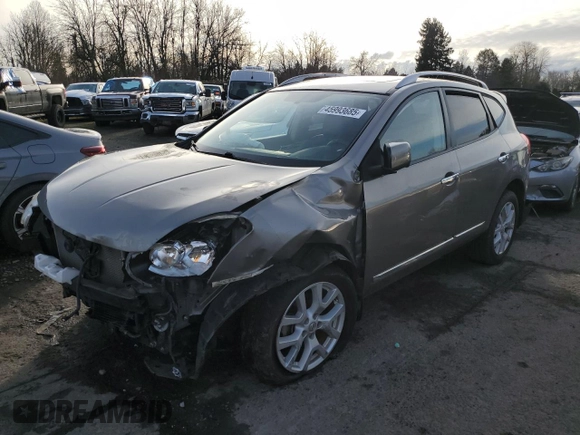 2012 Nissan Rogue S with VIN JN8AS5MT6CW267990, listed as a Copart auction lot 45993685 with 46,334 mi miles and Salvage Title. Bid and sale history available at DreamBid. Image 1.