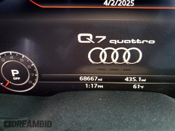 2017 Audi Q7 Prestige with VIN WA1VAAF70HD041420, listed as a Copart auction lot 51531185 with 68,667 mi miles and Salvage Title. Bid and sale history available at carsss.com. Image 9.