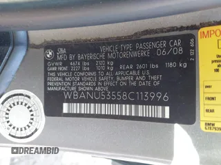 2008 BMW 5 Series 528i with VIN WBANU53558C113996, listed as a IAAI auction lot 42114822 with 84,514 mi miles and . Bid and sale history available at carsss.com. Image 9.