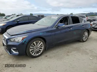 2021 Infiniti Q50 Luxe with VIN JN1EV7BP1MM705868, listed as a Copart auction lot 60127235 with 45,804 mi miles and Salvage title. Bid and sale history available at DreamBid. Image 1.